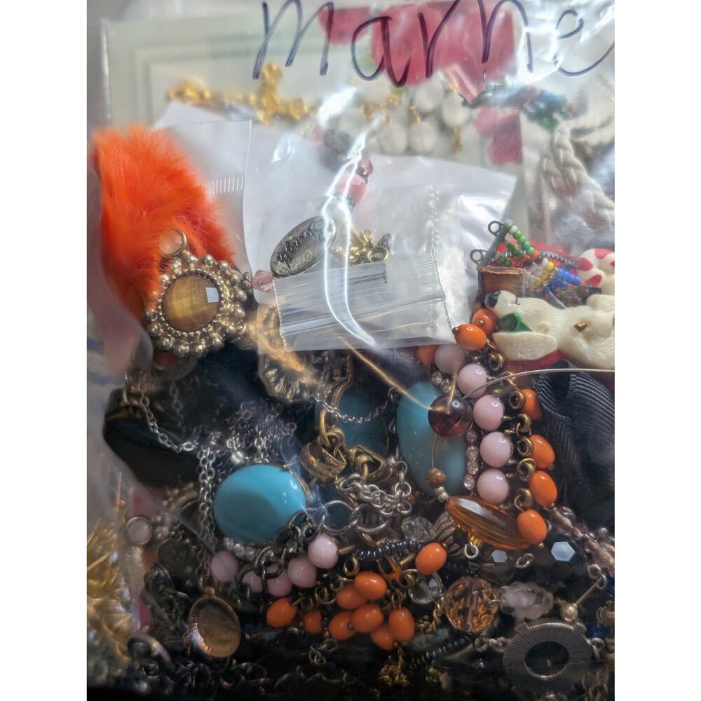 Jewelry Lot Marney Repurpose Bag 4 Plus Lbs Beads/Craft/Repurpose Pieces - Picture 2 of 9